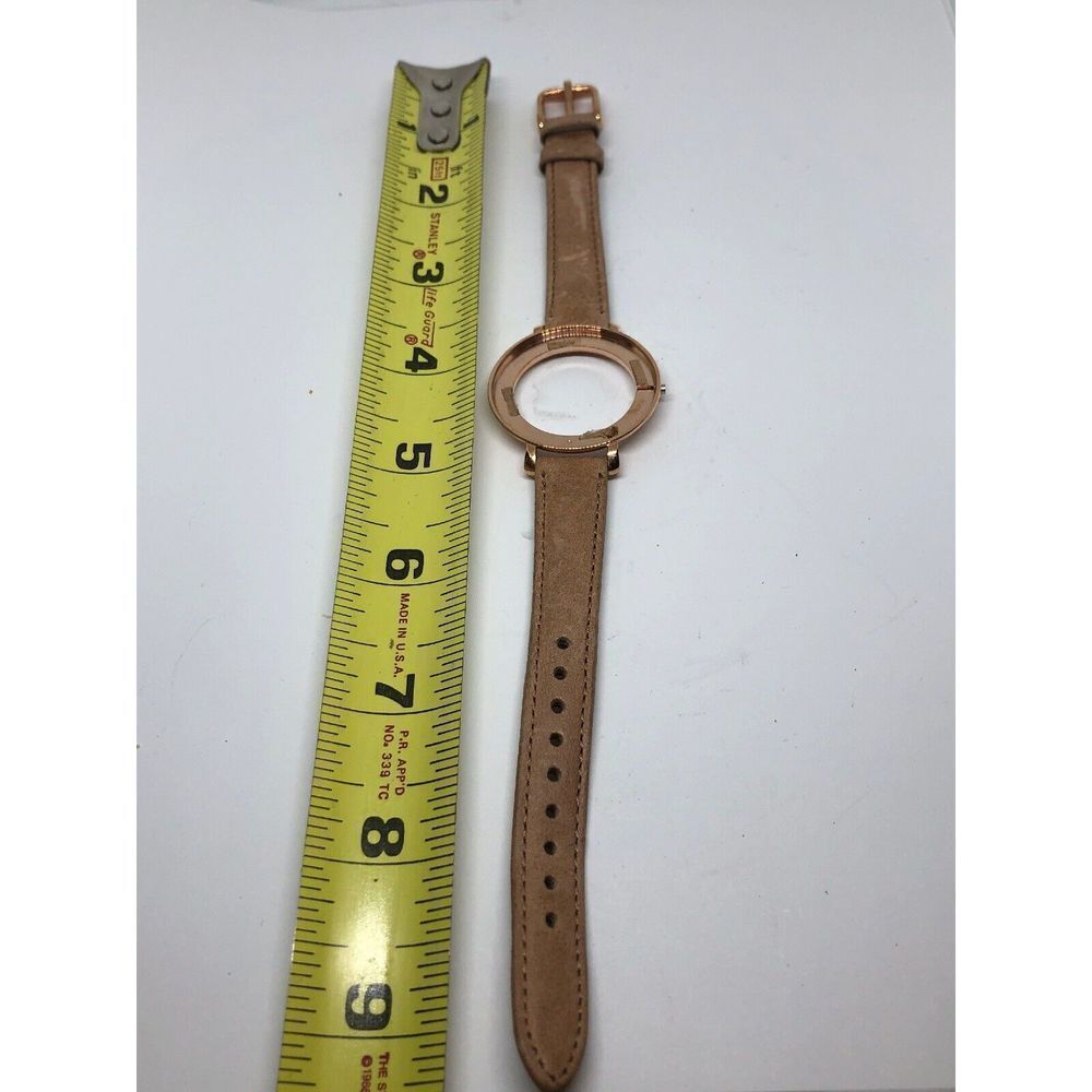 Fossil Genuine Leather Watch Full Band W/Case No Crystal Use For Parts 12mm J245